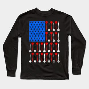 Darts Player USA Flag America Long Sleeve T-Shirt